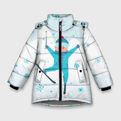 Зимняя куртка для девочек 3D Лыжник