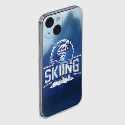 Чехол для iPhone 15 силиконовый с защитой камеры Лыжный спорт - фото 2