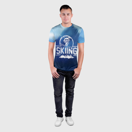 Мужская футболка 3D Slim Лыжный спорт, цвет 3D печать - фото 4