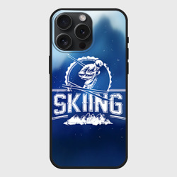 Чехол силиконовый для Apple iPhone 15 Pro Мax матовый Лыжный спорт