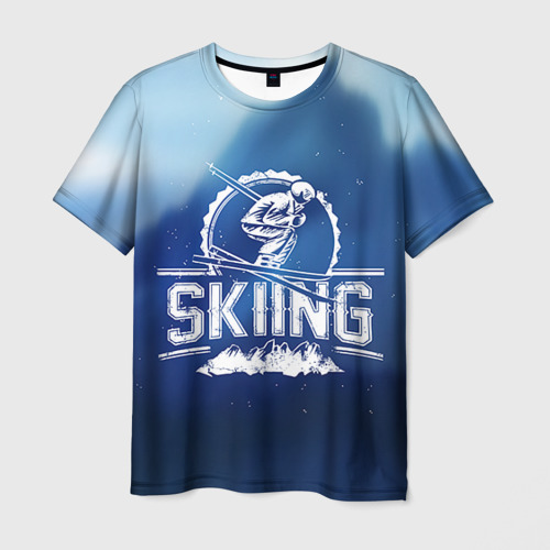 Мужская футболка 3D Лыжный спорт, цвет 3D печать
