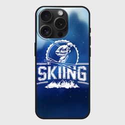 Чехол силиконовый для Apple iPhone 15 Pro матовый Лыжный спорт