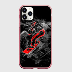 Чехол для iPhone 11 Pro Max матовый Сноубордист