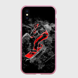 Чехол для iPhone XS Max матовый Сноубордист