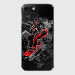 Чехол для iPhone 15 силиконовый с защитой камеры Сноубордист