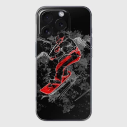 Чехол для iPhone 16 Pro силиконовый с защитой камеры Сноубордист
