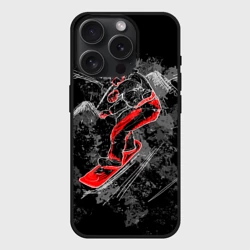 Чехол силиконовый для Apple iPhone 15 Pro Мax матовый Сноубордист