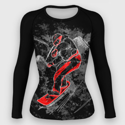 Женский рашгард 3D Сноубордист