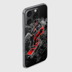 Чехол для iPhone 16 Pro силиконовый с защитой камеры Сноубордист - фото 2