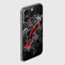 Чехол для iPhone 15 Pro Max силиконовый с защитой камеры Сноубордист - фото 2
