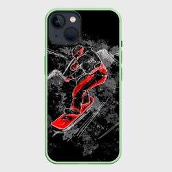 Чехол для iPhone 14 Сноубордист