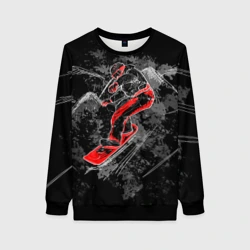 Женский свитшот 3D Сноубордист