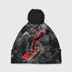 Шапка 3D c помпоном Сноубордист