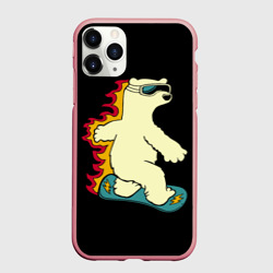 Чехол для iPhone 11 Pro Max матовый Мишка на борде