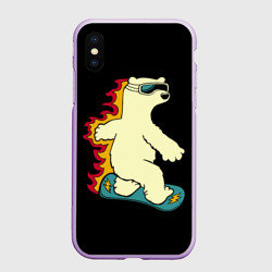 Чехол для iPhone XS Max матовый Мишка на борде