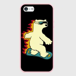 Чехол для iPhone 5/5S матовый Мишка на борде