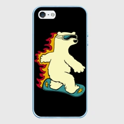 Чехол для iPhone 5/5S матовый Мишка на борде