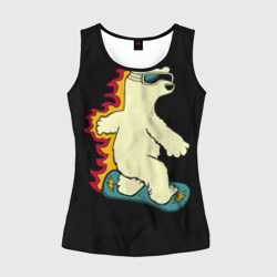 Женская майка 3D Мишка на борде