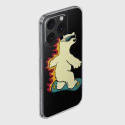 Чехол для iPhone 16 Pro силиконовый с защитой камеры Мишка на борде - фото 2