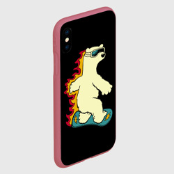 Чехол для iPhone XS Max матовый Мишка на борде - фото 2