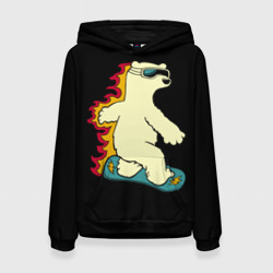 Женская толстовка 3D Мишка на борде