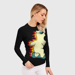 Женский рашгард 3D Мишка на борде - фото 2