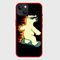 Чехол для iPhone 14 Мишка на борде