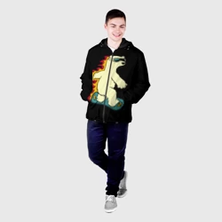 Мужская куртка 3D Мишка на борде - фото 2