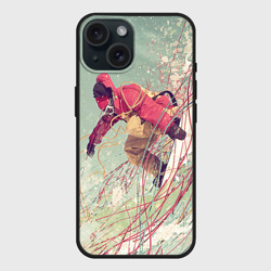 Чехол силиконовый для Apple iPhone 15 матовый Сноуборд