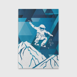 Обложка для паспорта матовая кожа Горы и сноубордист