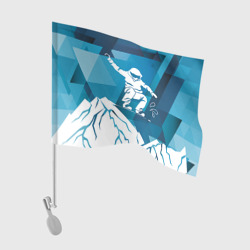 Флаг для автомобиля Горы и сноубордист