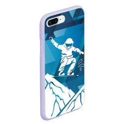 Чехол для iPhone 7Plus/8 Plus матовый Горы и сноубордист - фото 2