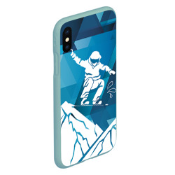 Чехол для iPhone XS Max матовый Горы и сноубордист - фото 2