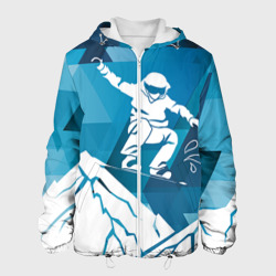 Мужская куртка 3D Горы и сноубордист