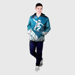 Мужская куртка 3D Горы и сноубордист - фото 2