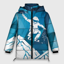 Женская зимняя куртка Oversize Горы и сноубордист