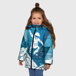Зимняя куртка для девочек 3D Горы и сноубордист - фото 2