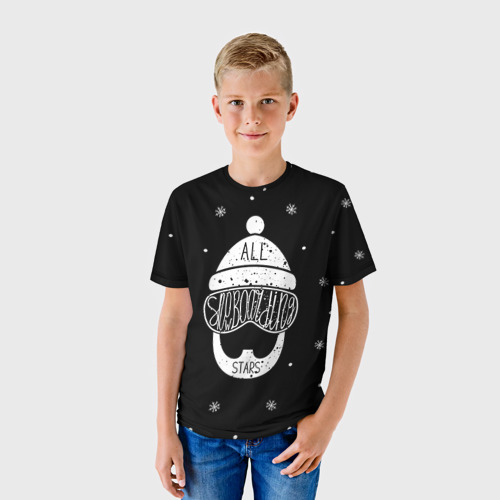 Детская футболка 3D Бородатый сноубордист, цвет 3D печать - фото 3
