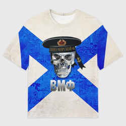 Женская футболка oversize 3D ВМФ