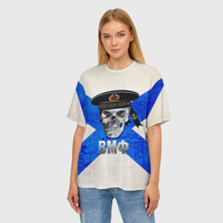 Женская футболка oversize 3D ВМФ - фото 2
