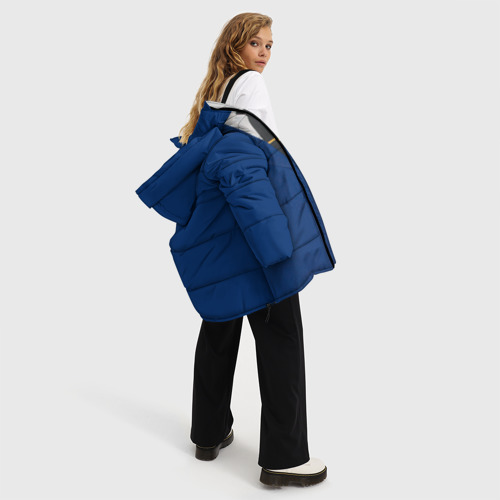 Женская зимняя куртка Oversize Китель, цвет светло-серый - фото 5
