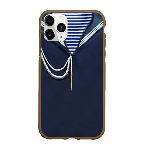 Чехол для iPhone 11 Pro Max матовый Форма ВМФ, цвет коричневый