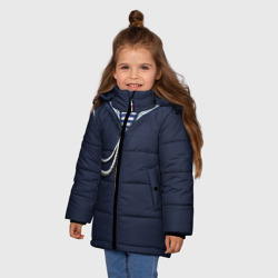 Зимняя куртка для девочек 3D Форма ВМФ - фото 2