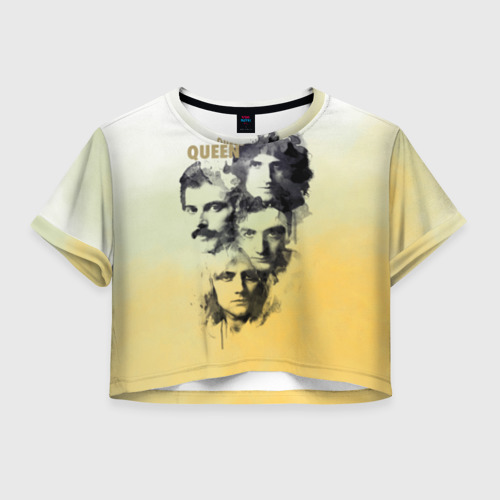 Женская футболка Crop-top 3D Queen группа, цвет 3D печать