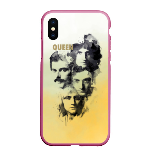 Чехол для iPhone XS Max матовый Queen группа, цвет малиновый