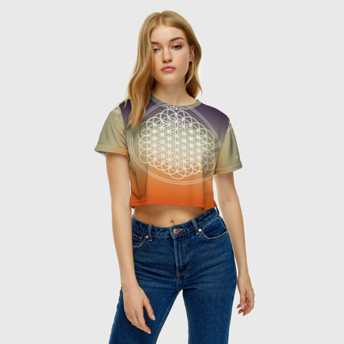 Женская футболка Crop-top 3D Bring Me The Horizon, цвет 3D печать - фото 3