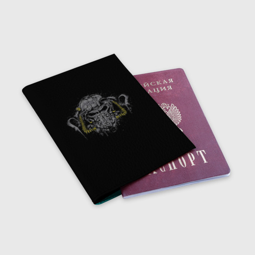 Обложка для паспорта матовая кожа Силовая Броня Т-60, цвет бирюзовый - фото 3