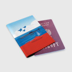 Обложка для паспорта матовая кожа Триколор России - фото 2