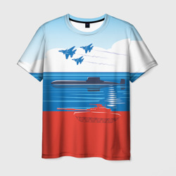 Мужская футболка 3D Триколор России