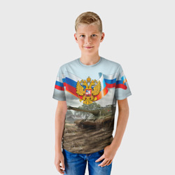 Детская футболка 3D Танк и символика РФ - фото 2